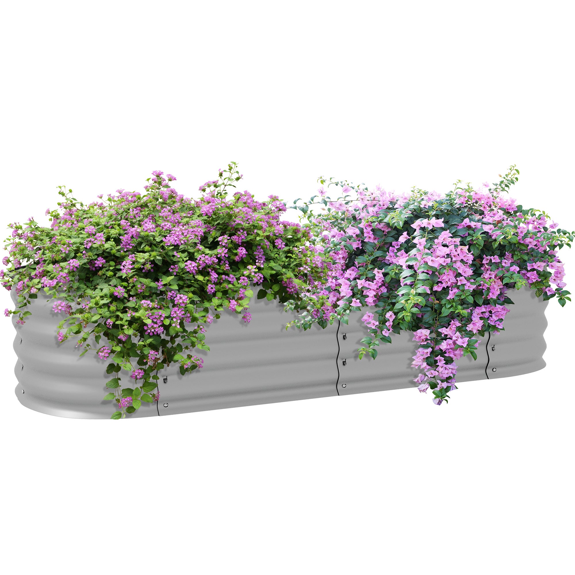 Metal Raised Bed, Planter Box, Vegetable Bed, DIY Planter with Open Bottom, Herb Bed for Garden, Balcony, Silver 150 x 62 x 30 cm