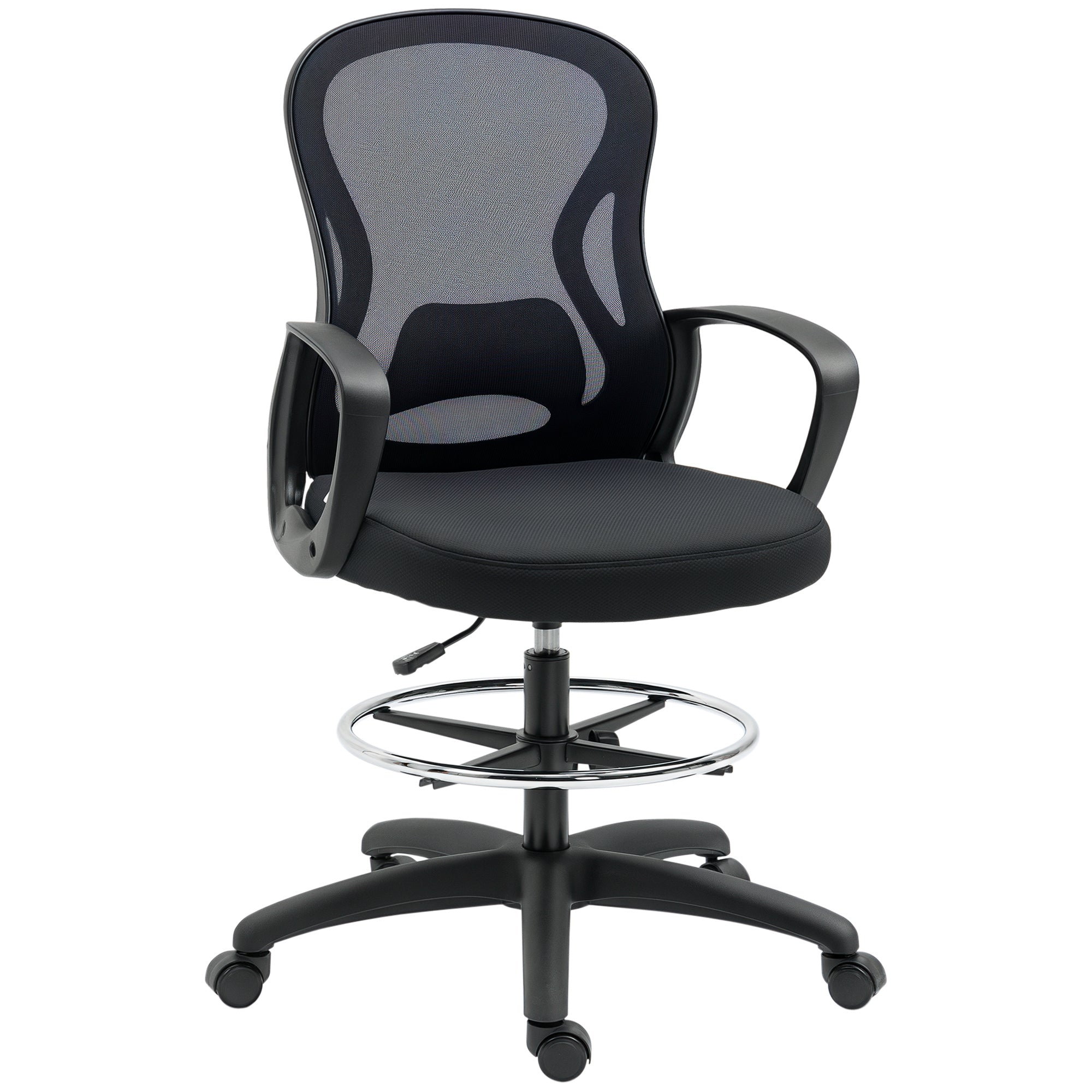 Office Chair High-Back Adjustable Office Chair Dimensions 59W x 65D x 124H cm 360° Swivel Breathable Black Mesh