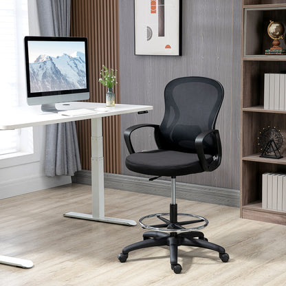 Office Chair High-Back Adjustable Office Chair Dimensions 59W x 65D x 124H cm 360° Swivel Breathable Black Mesh
