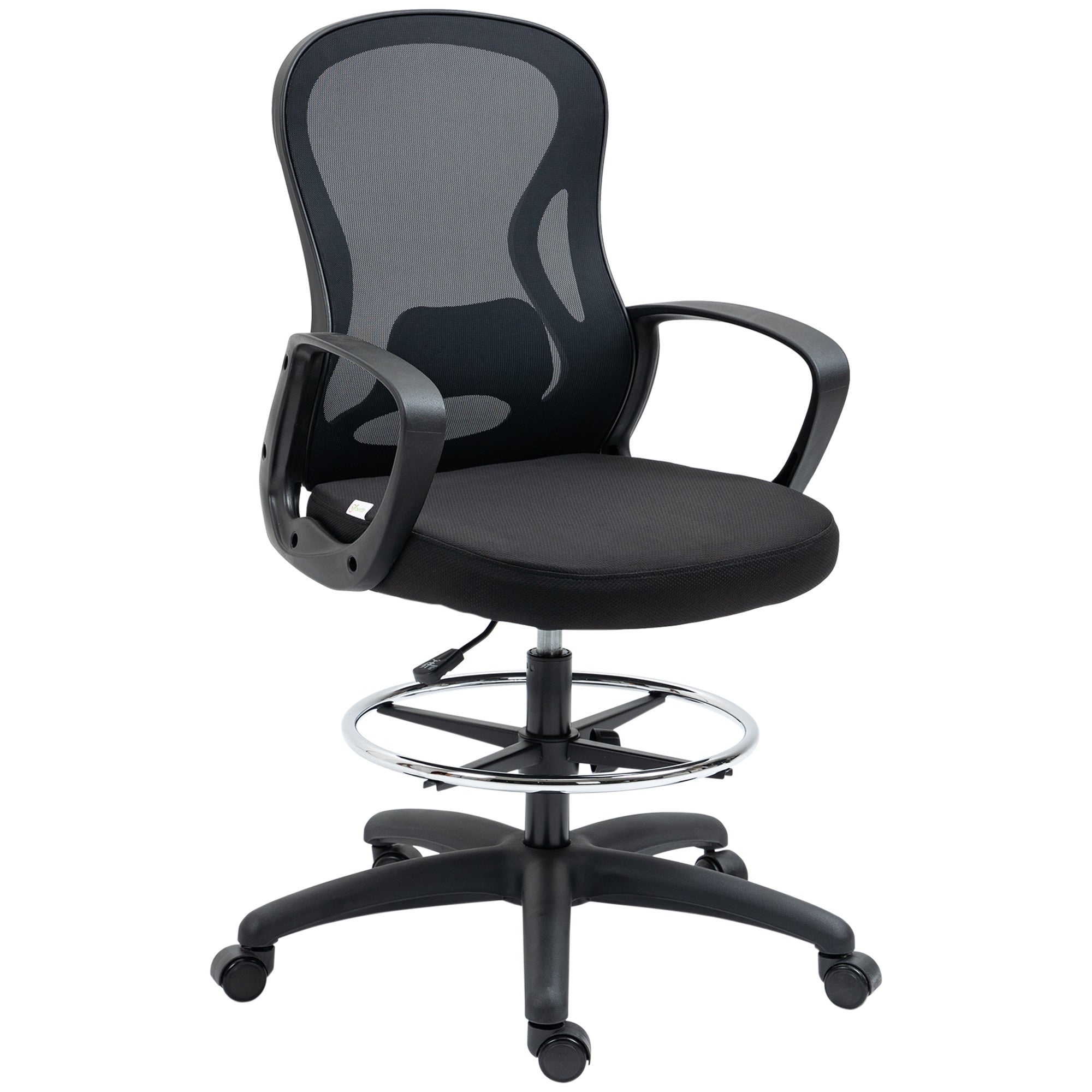 Office Chair High-Back Adjustable Office Chair Dimensions 59W x 65D x 124H cm 360° Swivel Breathable Black Mesh