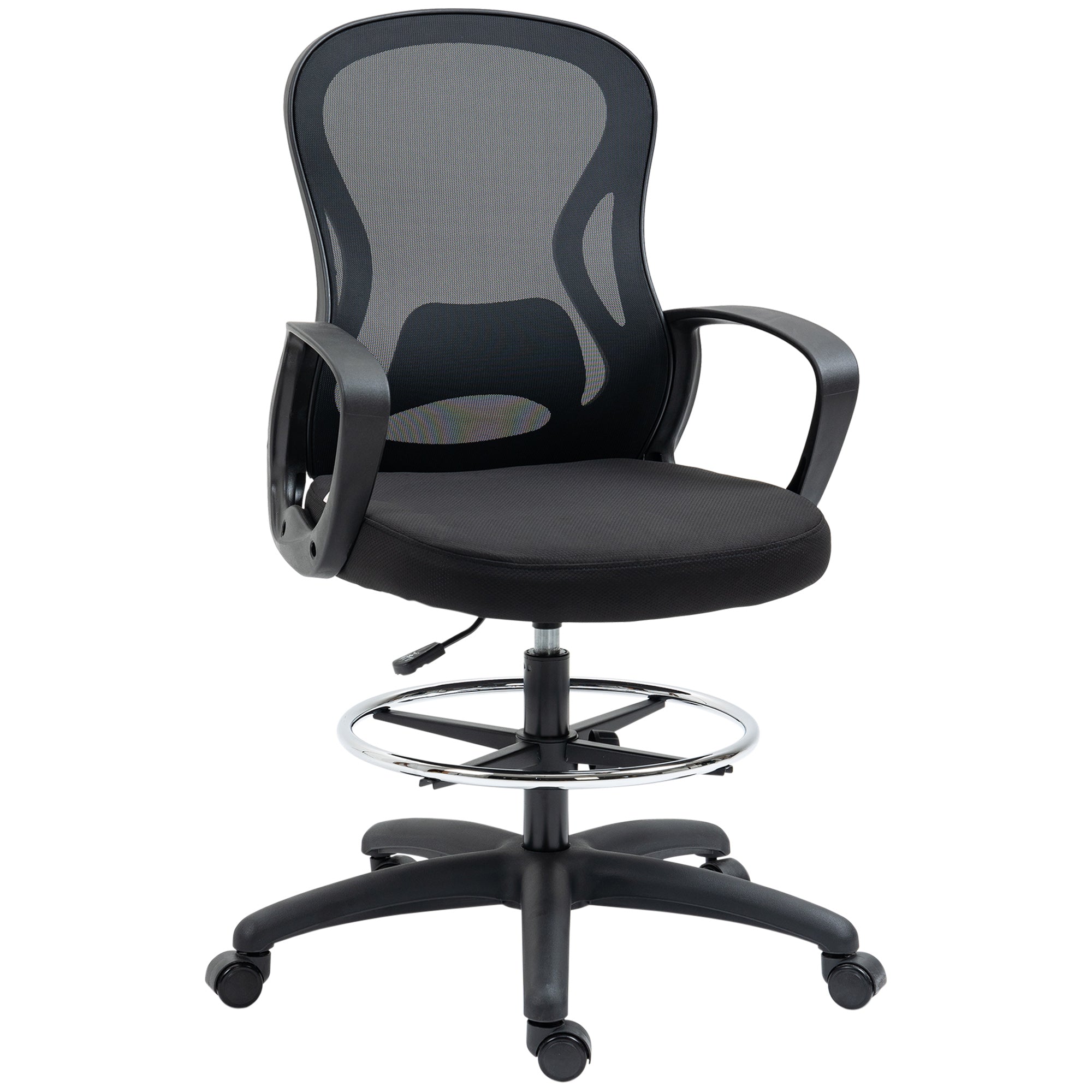 Office Chair High-Back Adjustable Office Chair Dimensions 59W x 65D x 124H cm 360° Swivel Breathable Black Mesh