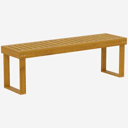 2-Seater Garden Bench, Weatherproof Wooden Bench, 300kg Load-bearing Park Bench with Slatted Seat, Garden Furniture, Bench for Garden, Balcony, Terrace Park, Yard, Veranda 128 x 51 x 73 cm, Teak