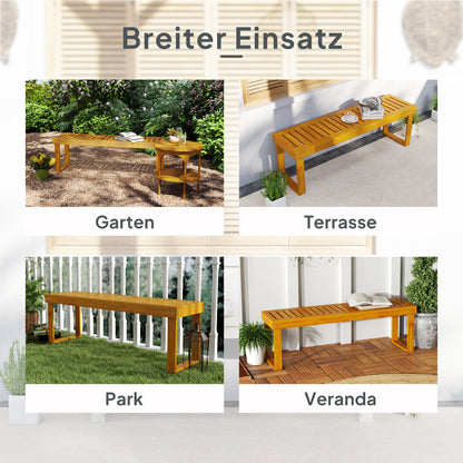 2-Seater Garden Bench, Weatherproof Wooden Bench, 300kg Load-bearing Park Bench with Slatted Seat, Garden Furniture, Bench for Garden, Balcony, Terrace Park, Yard, Veranda 128 x 51 x 73 cm, Teak