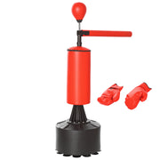 Standing Punching Bag Boxing Training Equipment with Reflex Ball, 360° Rotating Bar, Suction Cup Base, Fillable with Sand/Water, Standing Boxing Assistant with Gloves, Air Pump Training Punching Bag 88 x 48 x 155-205 cm