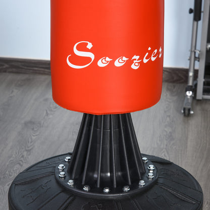 Standing Punching Bag Boxing Training Equipment with Reflex Ball, 360° Rotating Bar, Suction Cup Base, Fillable with Sand/Water, Standing Boxing Assistant with Gloves, Air Pump Training Punching Bag 88 x 48 x 155-205 cm