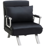 Sofa Bed Sleeper Couch with Adjustable Backrest, Throw Pillow, Sofa Bed Function, Velvet Look, Armrest, Guest Bed, Folding Chair for Living Room, Bedroom, Black