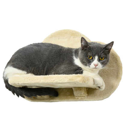 Climbing Wall for Cats 4 Pieces, Climbing Cat Tree including Cat Staircase, Hammock, Jumping Platform, Wall Cat Furniture for Cats up to 5 kg, Plush, Beige