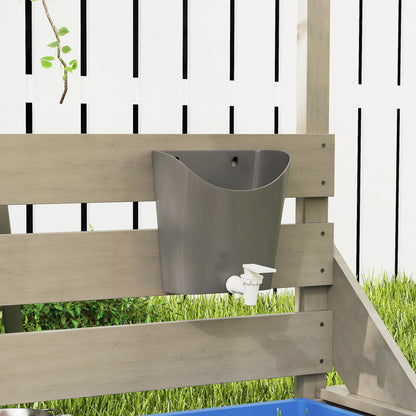 Sandbox Sandpit Large with Cover in Ship Design Mud Box Made of Wood Sailboat Playhouse with Kitchen Playset Storage for Children 3-7 Years Gray 180 x 103 x 144.5 cm