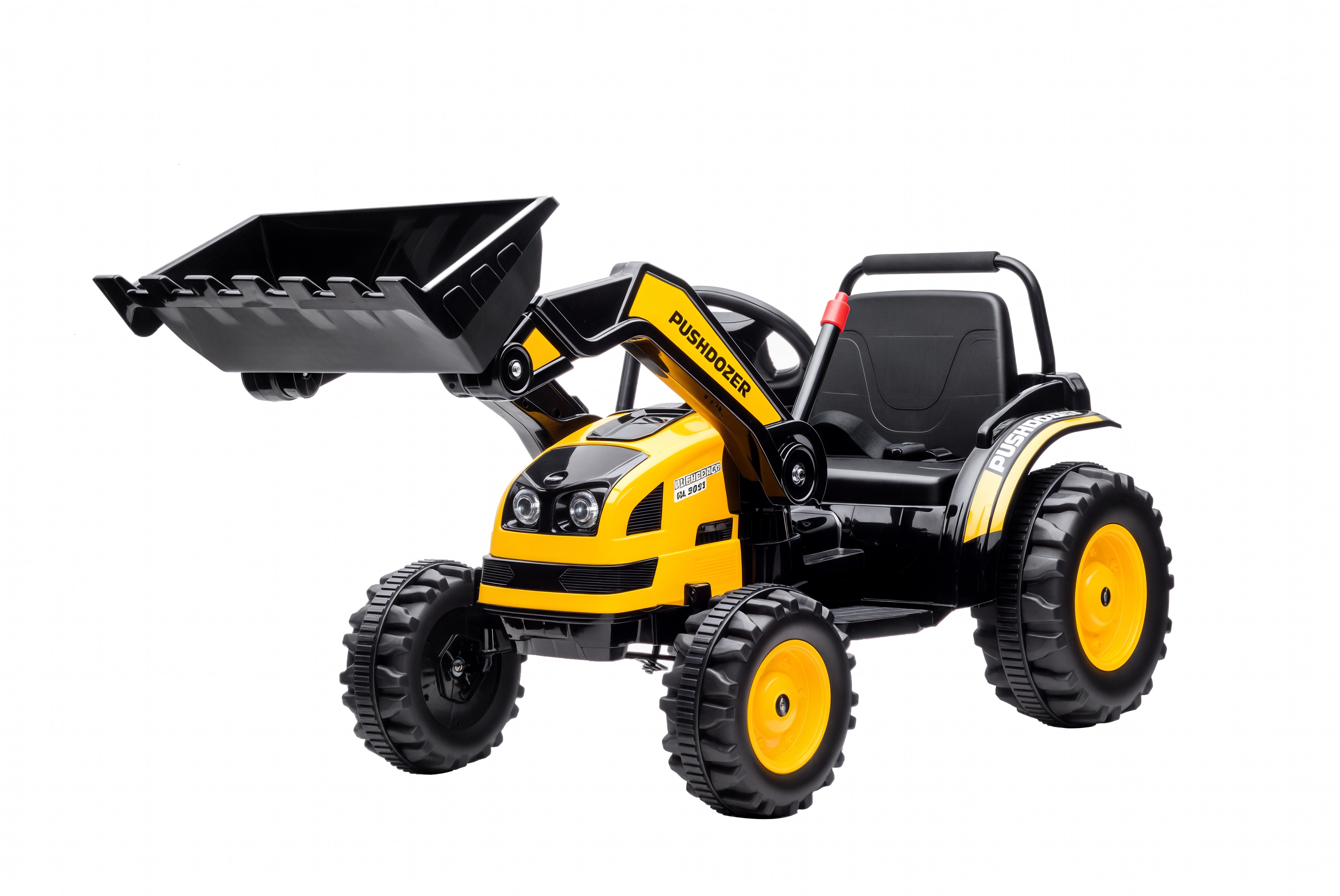Ride-On Battery Powered Excavator for Kids 6V with Dual Motor, Speed 1.5-2.5 km/h, Toy Bulldozer for 3-5-Year-Olds with Sounds and Lights, 132x62x65 cm, Yellow