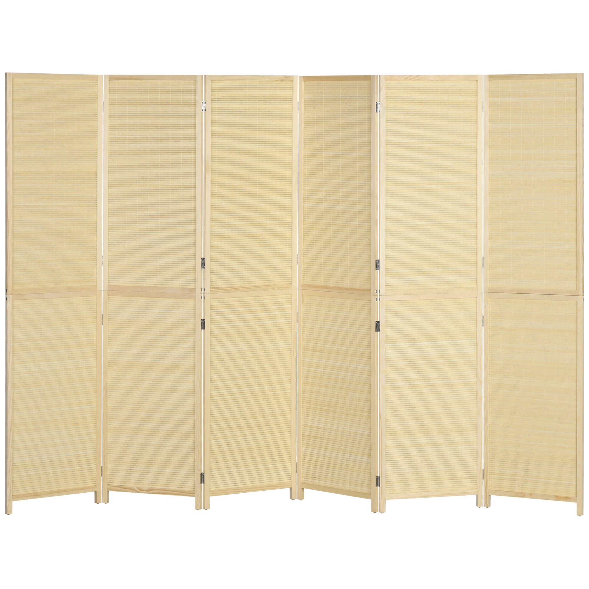 Bamboo Indoor Room Divider 6 Panels 106.3 x 70.9 inches Folding Room Separator - Natural