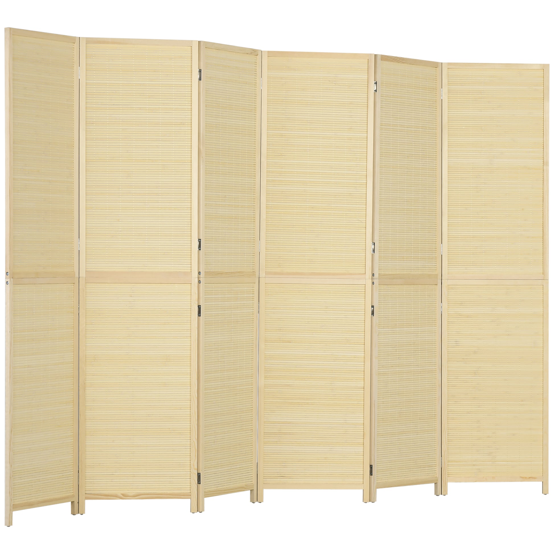 Bamboo Indoor Room Divider 6 Panels 106.3 x 70.9 inches Folding Room Separator - Natural