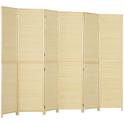 Bamboo Indoor Room Divider 6 Panels 106.3 x 70.9 inches Folding Room Separator - Natural