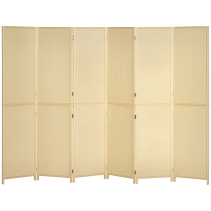 Bamboo Indoor Room Divider 6 Panels 106.3 x 70.9 inches Folding Room Separator - Natural