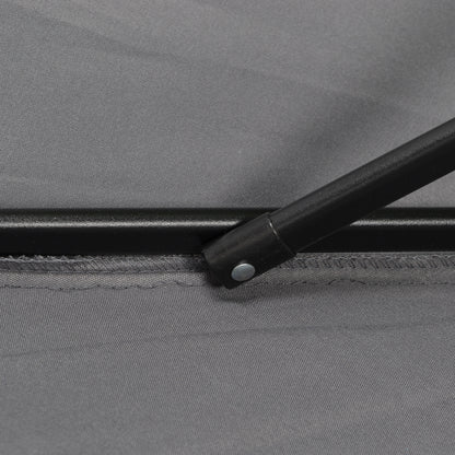 Umbrella Ø196 cm, hexagonal balcony umbrella beach umbrella windproof stable market umbrella crank umbrella sun protection for beach balcony garden, Dark Grey