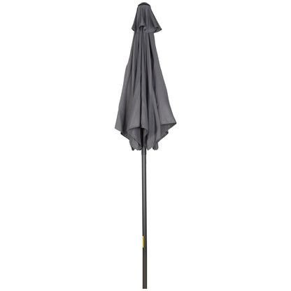 Umbrella Ø196 cm, hexagonal balcony umbrella beach umbrella windproof stable market umbrella crank umbrella sun protection for beach balcony garden, Dark Grey