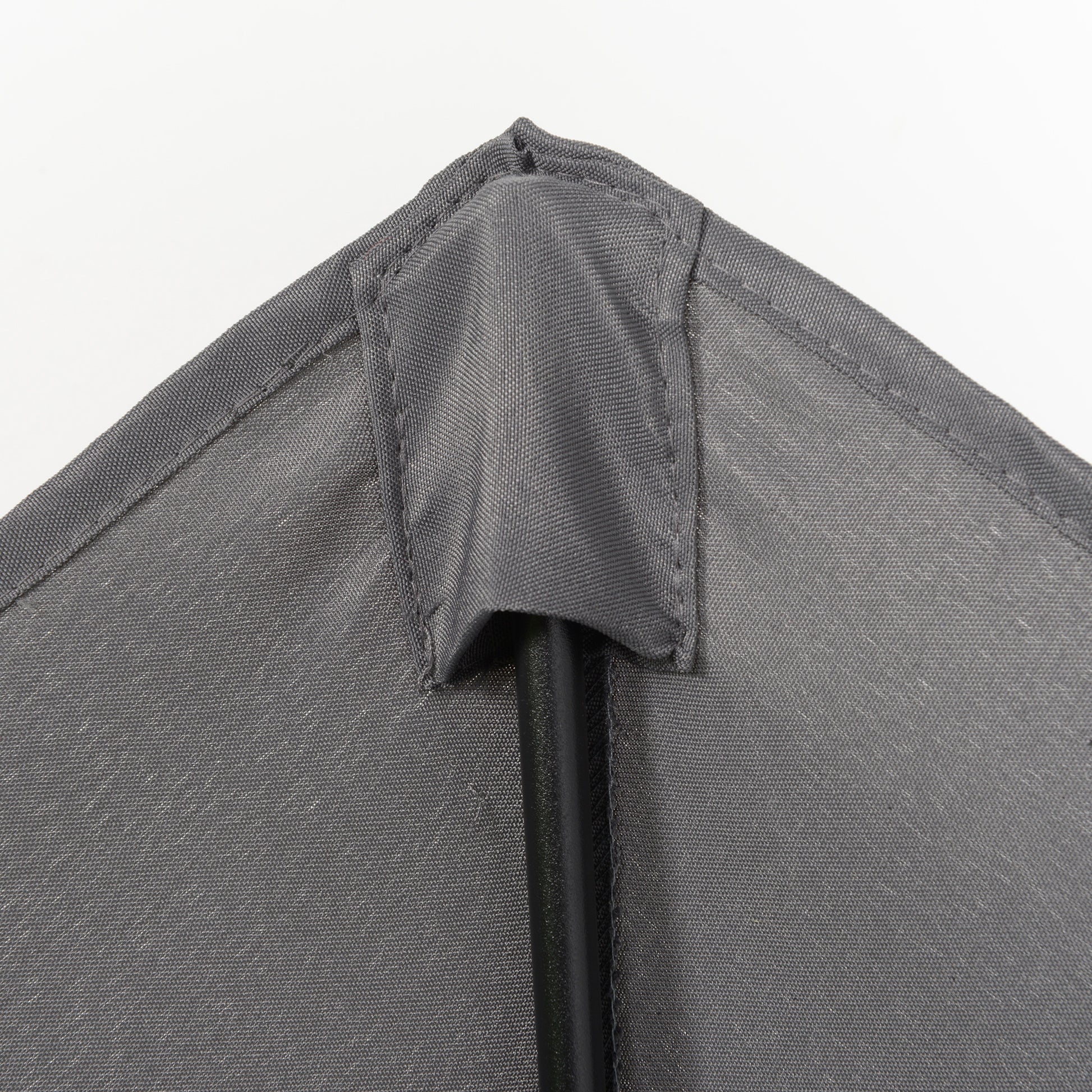 Umbrella Ø196 cm, hexagonal balcony umbrella beach umbrella windproof stable market umbrella crank umbrella sun protection for beach balcony garden, Dark Grey
