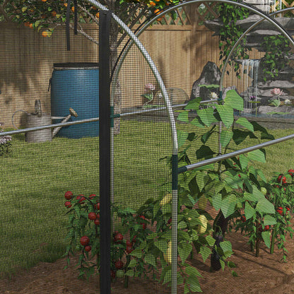 Plant Protection Cage with Support Beams, Zippered Door, and Anti-UV for Protecting Plants in Garden, Terrace, Patio 120x300x146 cm Black