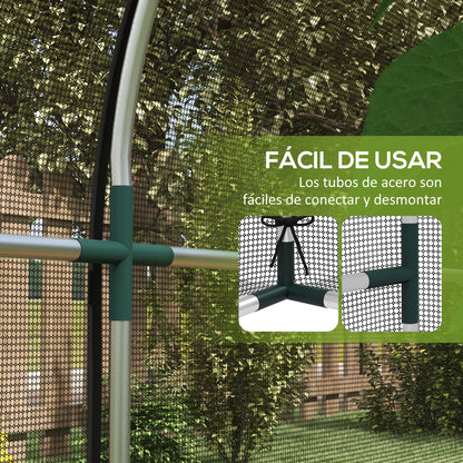 Plant Protection Cage with Support Beams, Zippered Door, and Anti-UV for Protecting Plants in Garden, Terrace, Patio 120x300x146 cm Black