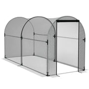 Plant Protection Cage with Support Beams, Zippered Door, and Anti-UV for Protecting Plants in Garden, Terrace, Patio 120x300x146 cm Black