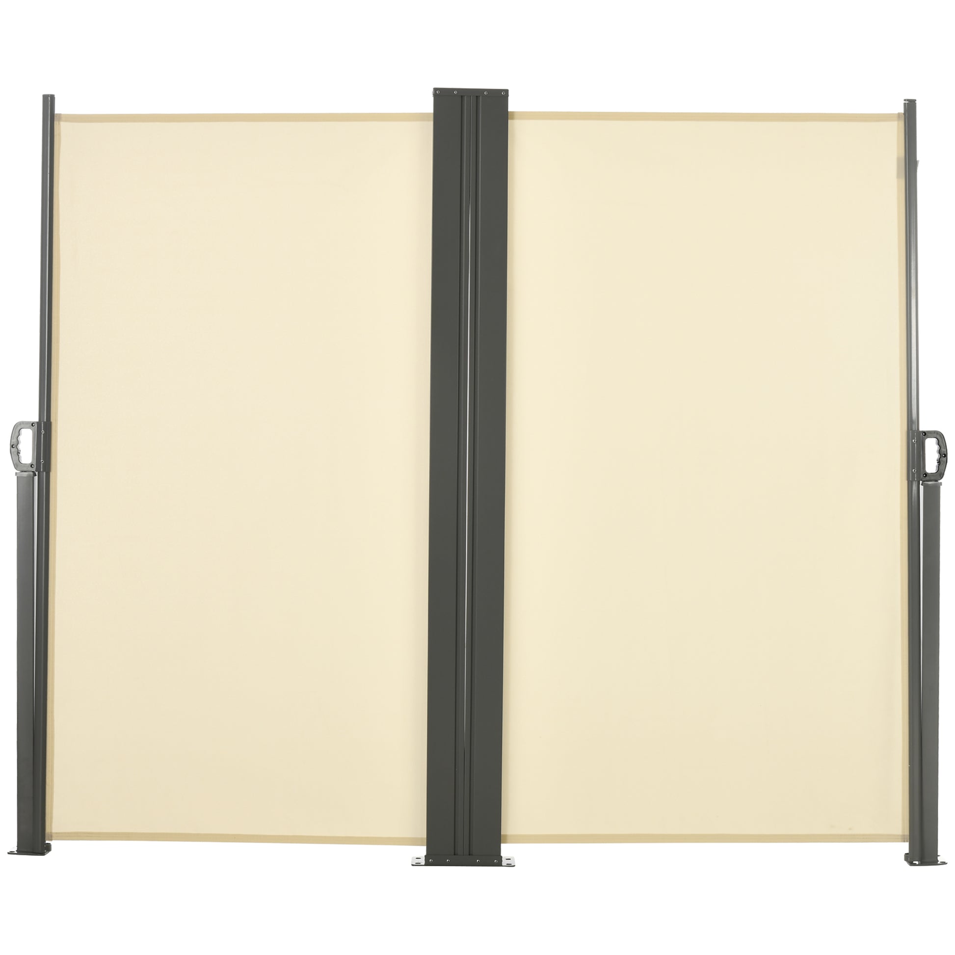Double Side Store Privacy Screen Retractable Windbreak dim. 6L x 1.80H m High Density UV-resistant 180 g/m² Polyester Cream