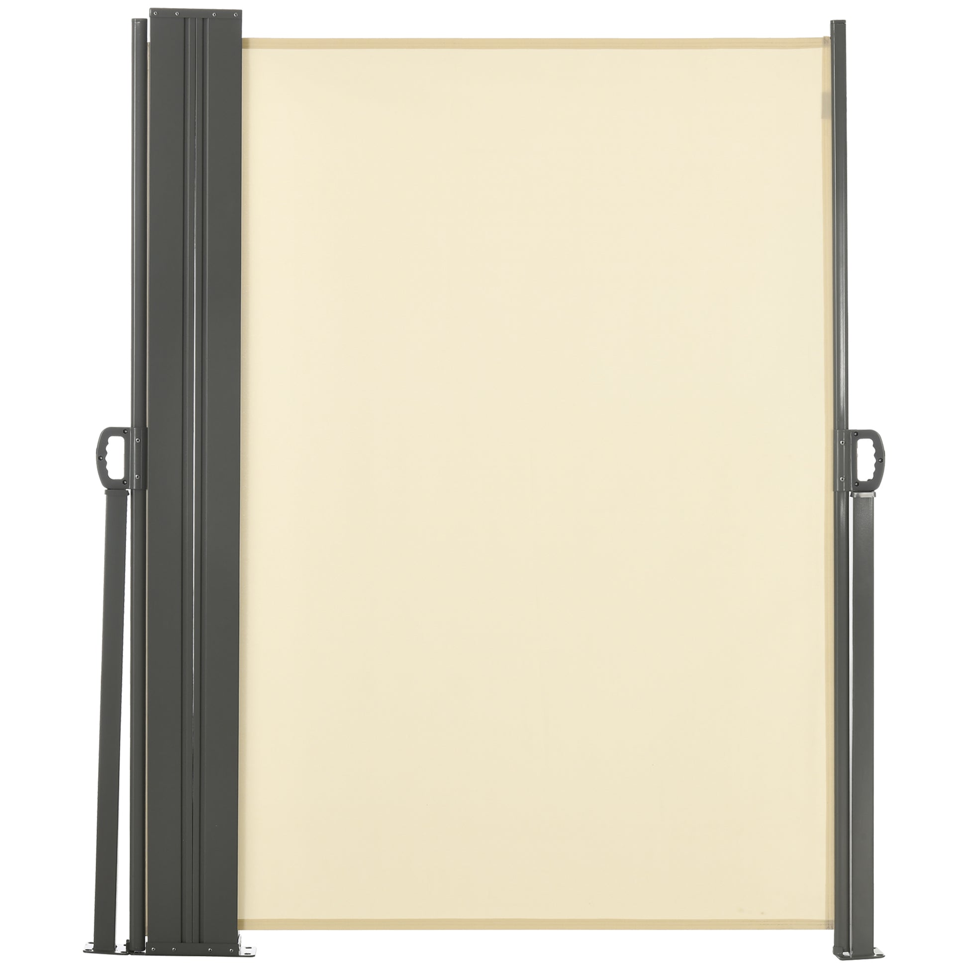 Double Side Store Privacy Screen Retractable Windbreak dim. 6L x 1.80H m High Density UV-resistant 180 g/m² Polyester Cream