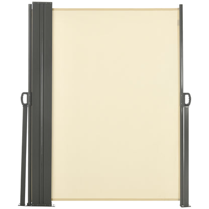 Double Side Store Privacy Screen Retractable Windbreak dim. 6L x 1.80H m High Density UV-resistant 180 g/m² Polyester Cream