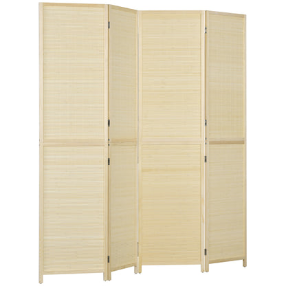 Bamboo Indoor Room Divider 4 Panels 180 x 180 cm Foldable Room Separator - Natural