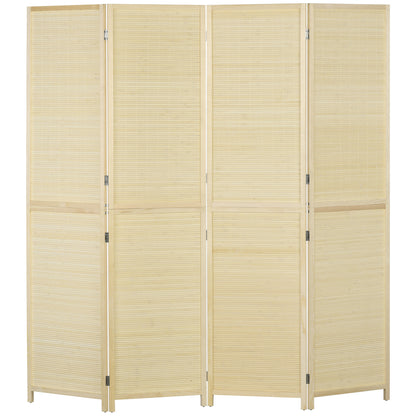 Bamboo Indoor Room Divider 4 Panels 180 x 180 cm Foldable Room Separator - Natural