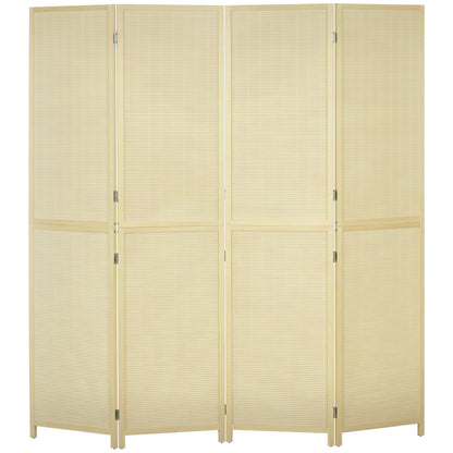 Bamboo Indoor Room Divider 4 Panels 180 x 180 cm Foldable Room Separator - Natural