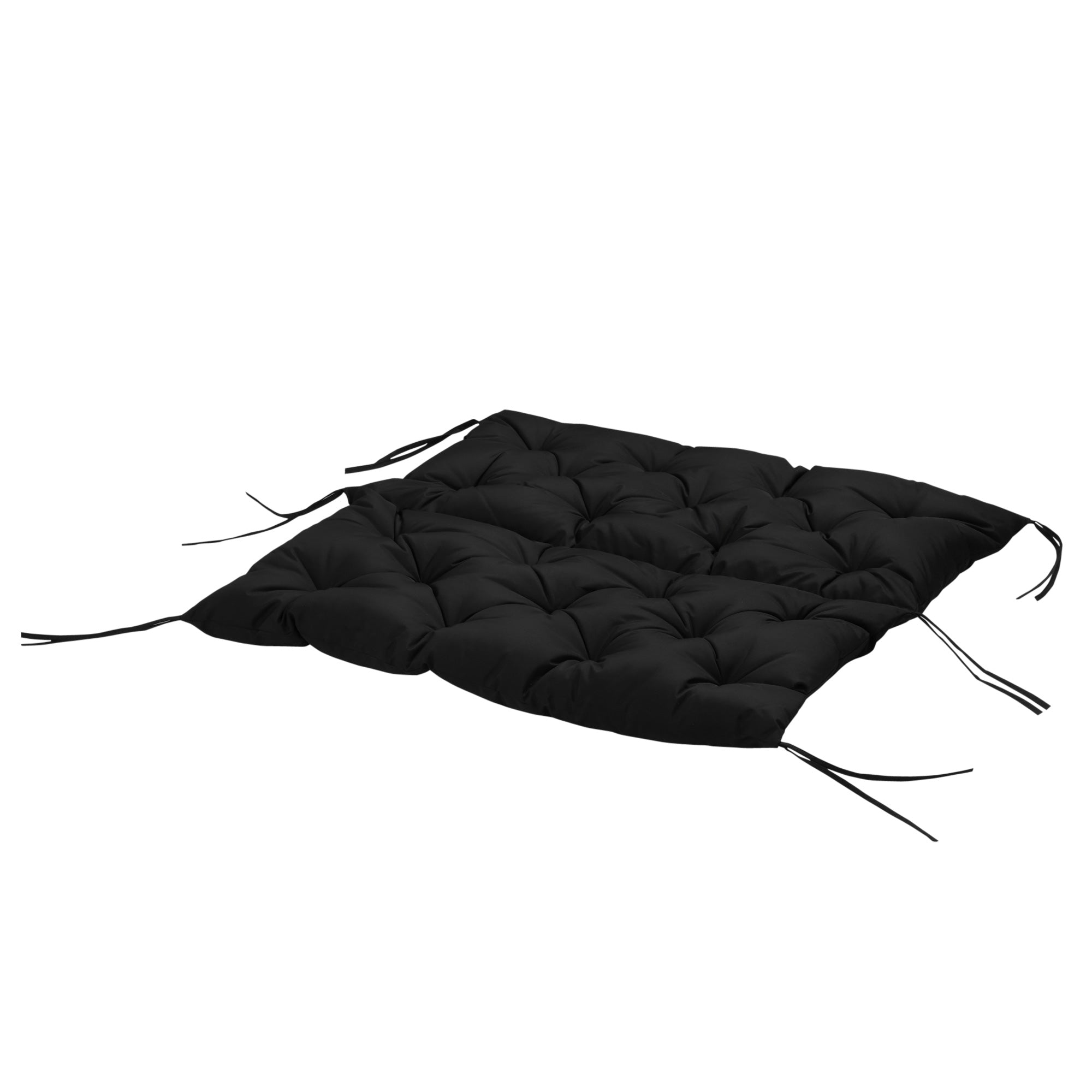 2 Seater Bench Cushion 100 x 98 x 8 cm Seat Cushion with Straps Back Cushion for Indoor/Outdoor Padding Cushion for Bench Garden Bench Garden Furniture Swing Seats Black