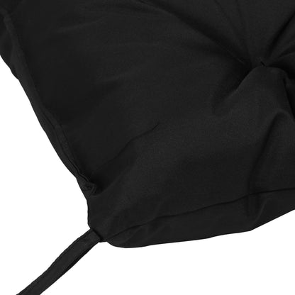 2 Seater Bench Cushion 100 x 98 x 8 cm Seat Cushion with Straps Back Cushion for Indoor/Outdoor Padding Cushion for Bench Garden Bench Garden Furniture Swing Seats Black