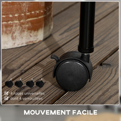 Clothes Rack with Wheels Solid Clothes Rail Coat Stand Load 140 Kg 180 x 60 x 170 cm Black Steel