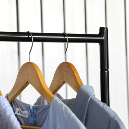 Clothes Rack with Wheels Solid Clothes Rail Coat Stand Load 140 Kg 180 x 60 x 170 cm Black Steel