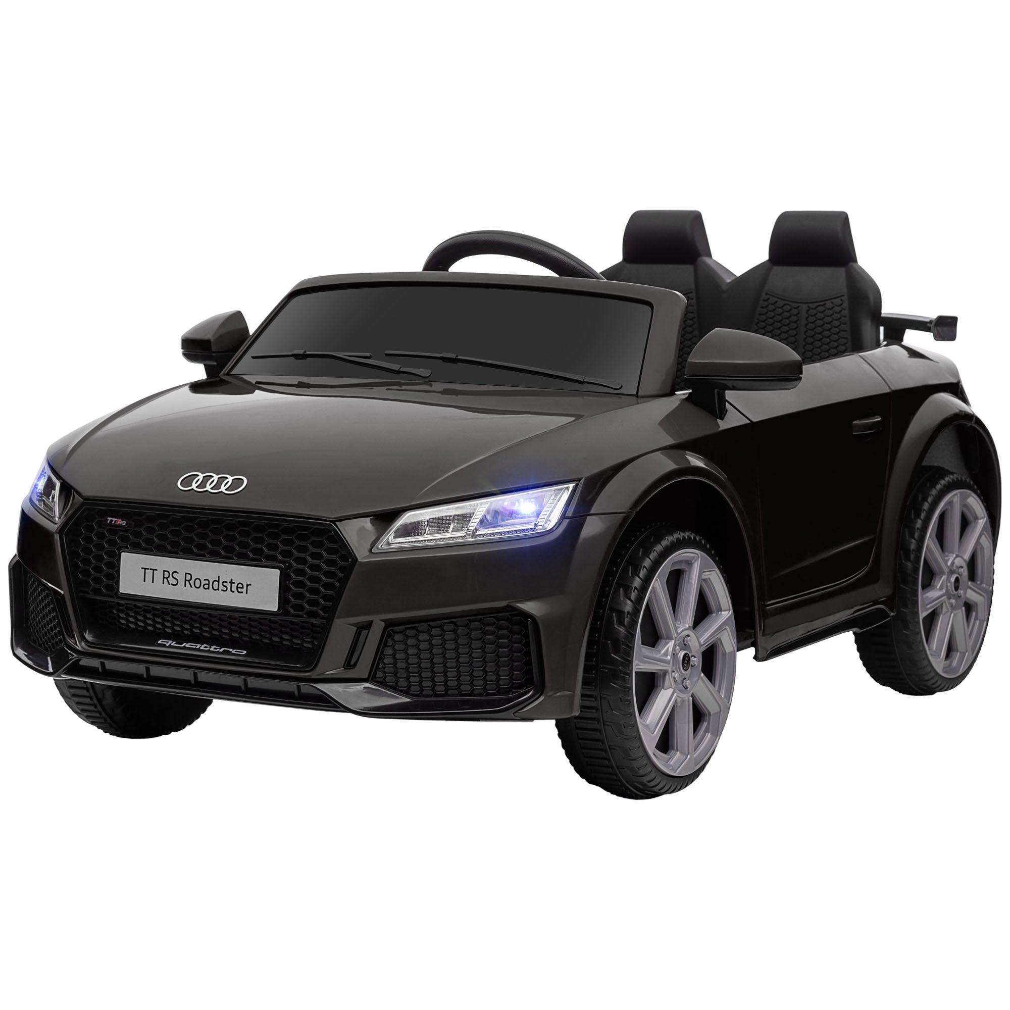 Kids Electric Car 12V Children's Vehicle with 2.4G Remote Control, Music, Horn, Electric Vehicle with LED Light, USB/MP3 Connection, Reverse Function, for Children 3-5 Years, Black