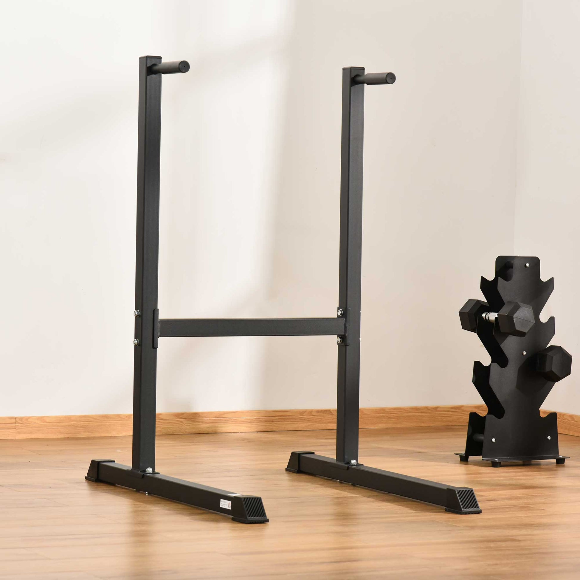 Dip Bars Weightlifting Station for Training Chest Abdominals and Back with Maximum Weight of 120 kg 104x70.5x122 cm Black