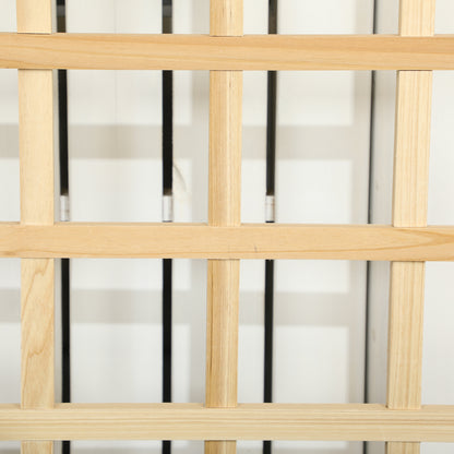 Outdoor Planter in Fir Wood with Trellis, Drainage Holes, and Non-Woven Fabric at the Bottom, 90x43x150 cm