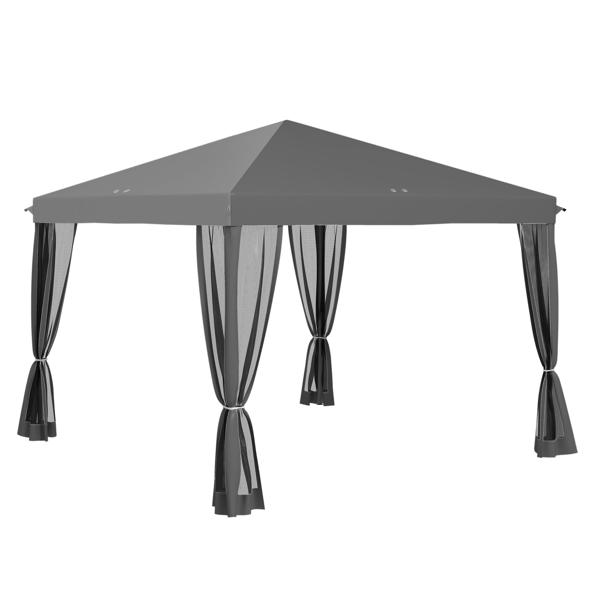 Pavilion approx. 3x3m, water-resistant Sturdy Winterproof Pop-up Folding Pavilion with UV Protection, Foldable Party Tent Garden Tent with 4 Side Panels, Bag Garden Pavilion for Camping Garden, Light Gray