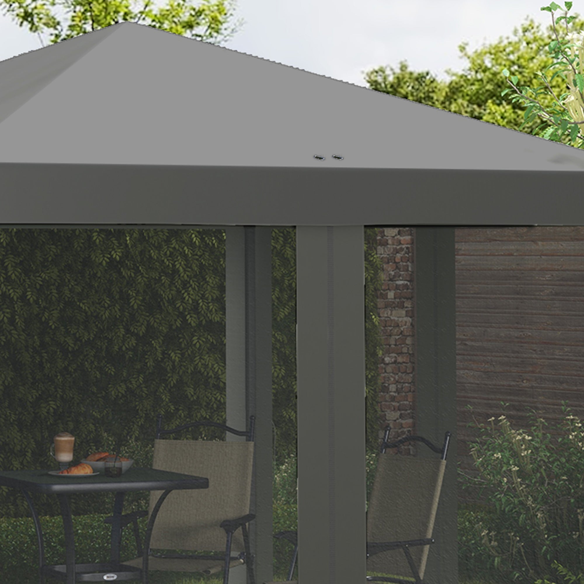 Pavilion approx. 3x3m, water-resistant Sturdy Winterproof Pop-up Folding Pavilion with UV Protection, Foldable Party Tent Garden Tent with 4 Side Panels, Bag Garden Pavilion for Camping Garden, Light Gray