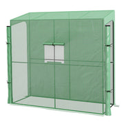 Film Greenhouse, Greenhouse, Greenhouse with Two Doors, Windproof Tomato House with Side Window, UV Protection for Garden, PE, Green, 200 x 80 x 200 cm
