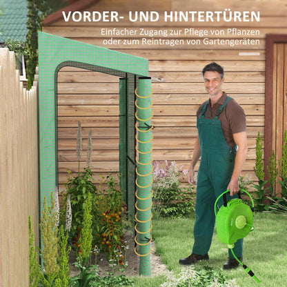 Film Greenhouse, Greenhouse, Greenhouse with Two Doors, Windproof Tomato House with Side Window, UV Protection for Garden, PE, Green, 200 x 80 x 200 cm