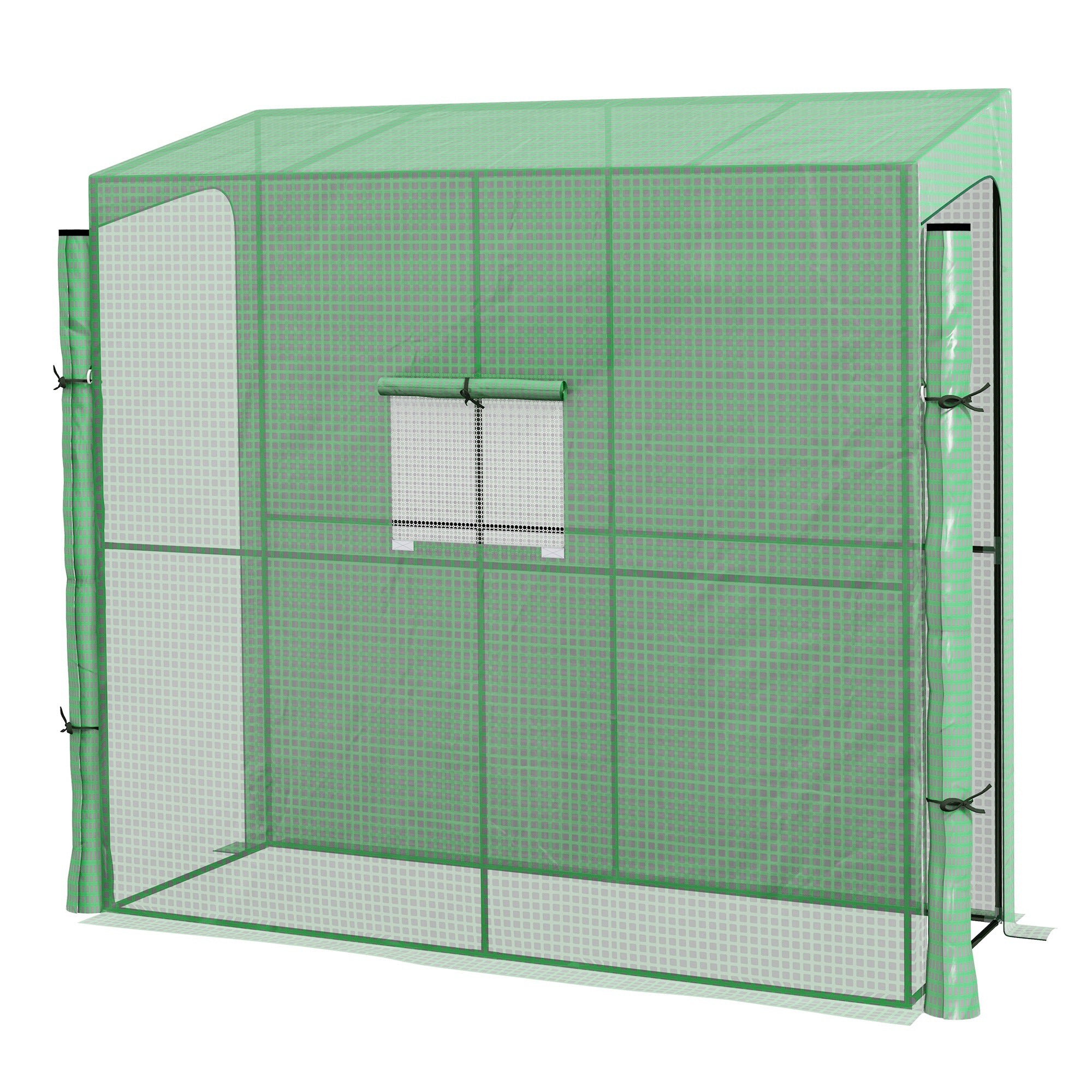 Film Greenhouse, Greenhouse, Greenhouse with Two Doors, Windproof Tomato House with Side Window, UV Protection for Garden, PE, Green, 200 x 80 x 200 cm