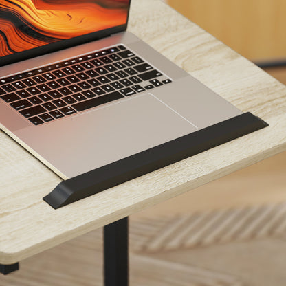 C-Shaped Side Table, Height-Adjustable Coffee Table with Wheels, Sofa End Table Laptop Desk for Small Spaces, Living Room, 55 x 36 x 62.5-82.5 cm, White