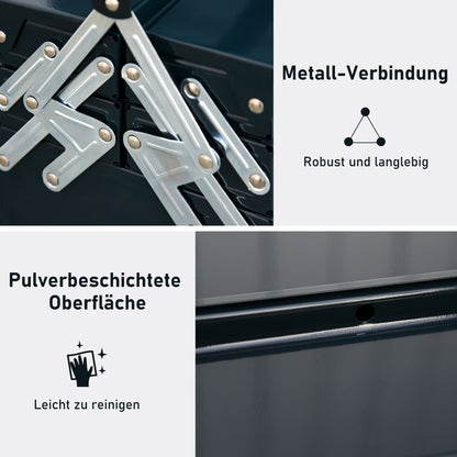 Toolbox Tool Chest 5 Compartments Foldable Steel (SPCC) Dark Green 56 x 20 x 41 cm