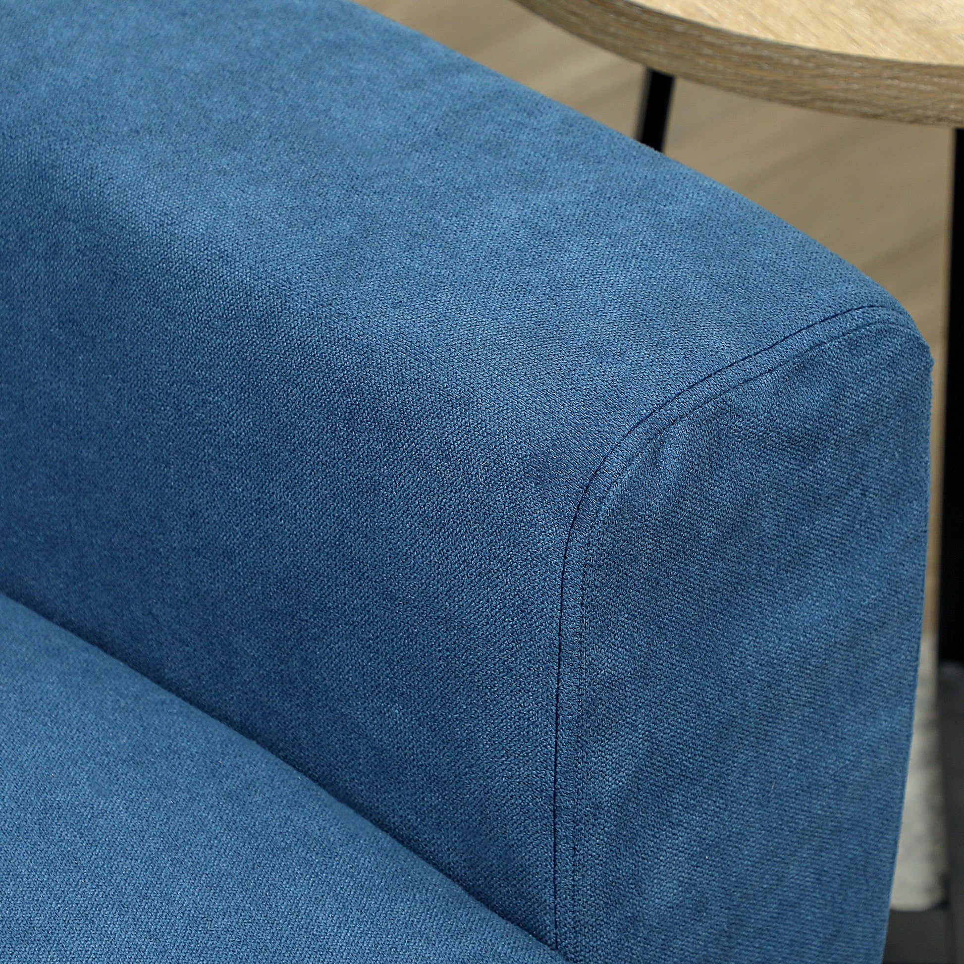 Two-Seater Sofa with 2 Pillows, Upholstered Sofa with 51cm Extra Deep Seats, Velvet Double Sofa with Wooden Frame 2-Seater Couch for Living Room Bedroom Office, 133 x 73 x 81 cm, Blue