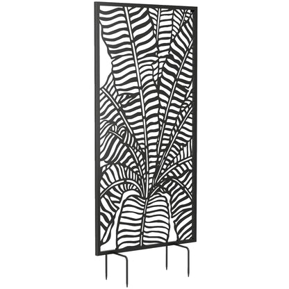 Freestanding/Suspendable Privacy Screen 25.6 x 51.2 in – Metal Panel Divider for Balcony & Terrace, Black