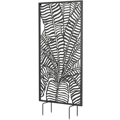Freestanding/Suspendable Privacy Screen 25.6 x 51.2 in – Metal Panel Divider for Balcony & Terrace, Black