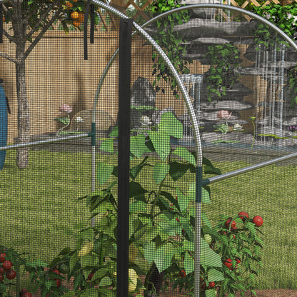 Insect Protection Net 1.2 x 1.5 m Garden Net with Door, Plant Protection Tent, Pest Protection Net with Steel Frame, for Garden, Balcony, HDPE, Black