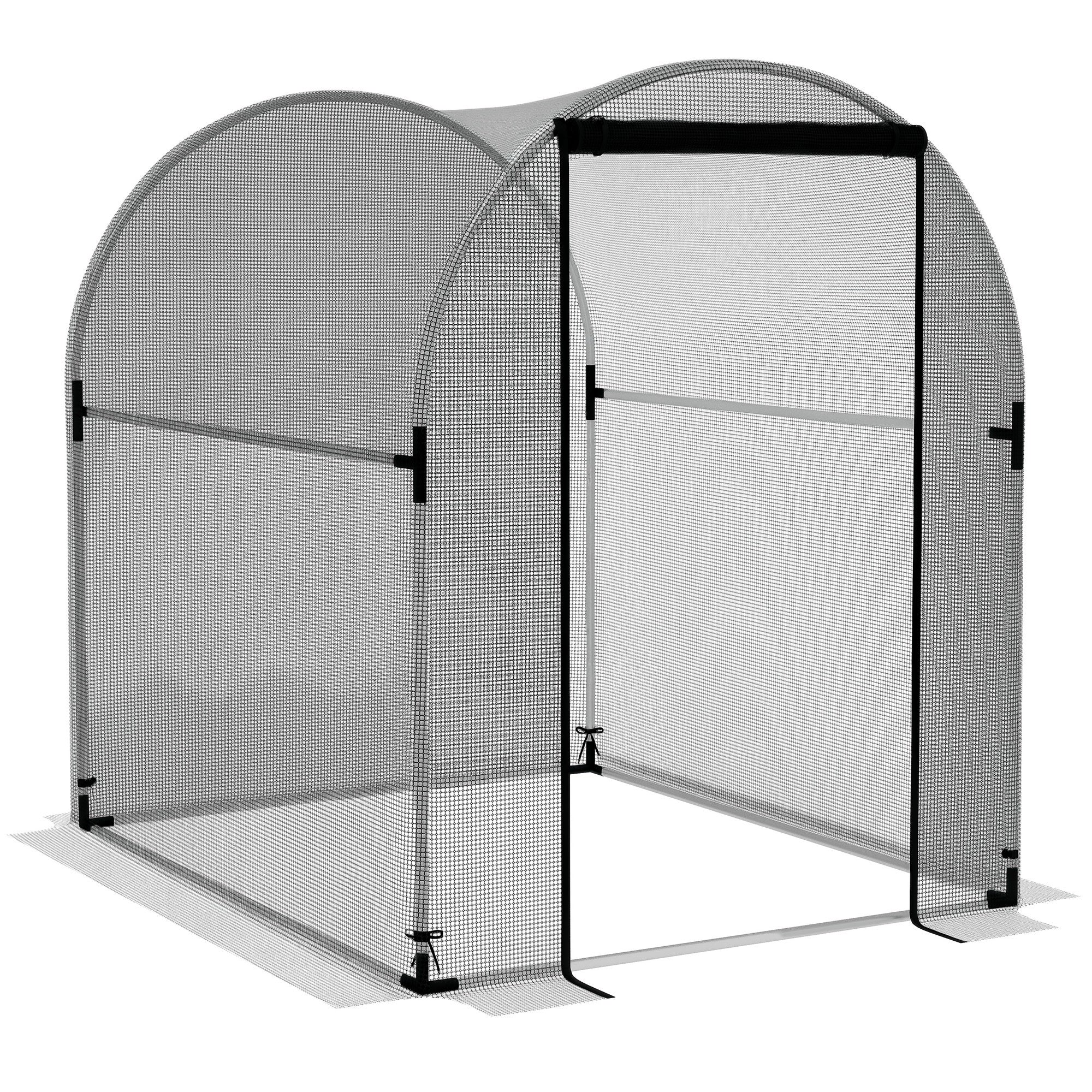 Insect Protection Net 1.2 x 1.5 m Garden Net with Door, Plant Protection Tent, Pest Protection Net with Steel Frame, for Garden, Balcony, HDPE, Black