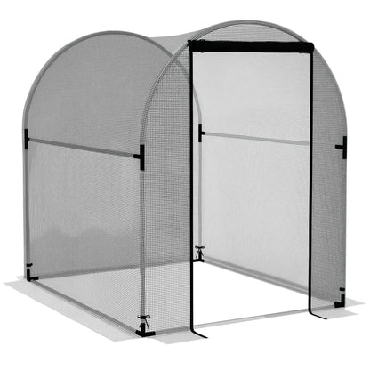 Insect Protection Net 1.2 x 1.5 m Garden Net with Door, Plant Protection Tent, Pest Protection Net with Steel Frame, for Garden, Balcony, HDPE, Black