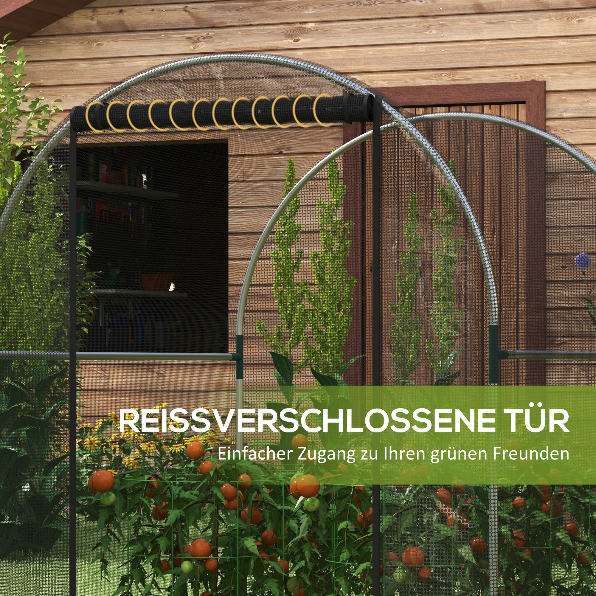 Insect Protection Net 1.2 x 1.5 m Garden Net with Door, Plant Protection Tent, Pest Protection Net with Steel Frame, for Garden, Balcony, HDPE, Black